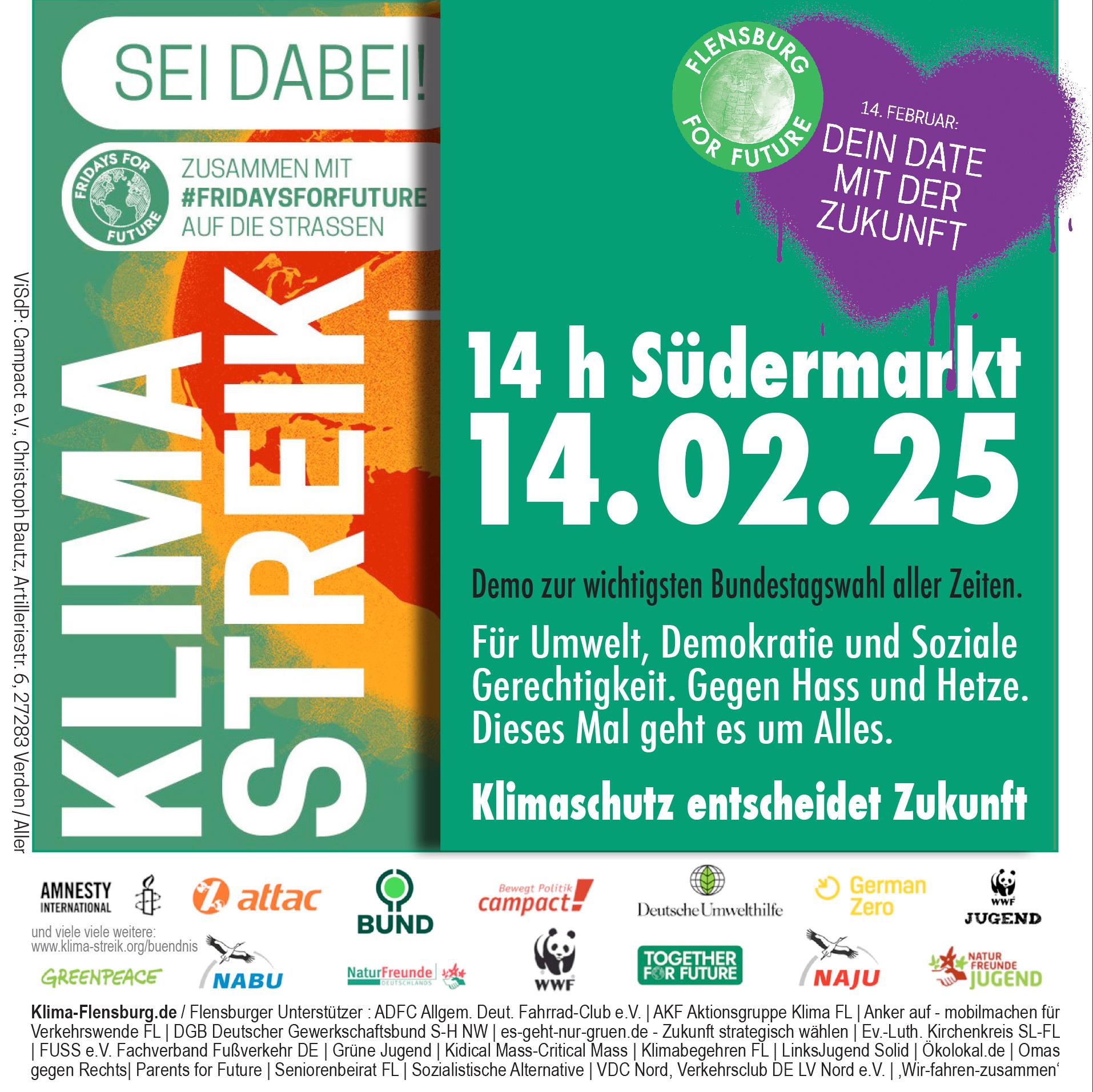 Klimastreik 14. Februar 2025 sharepic